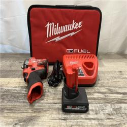 AS-IS Milwaukee FUEL 12V Li-Ion Brushless Cordless Stubby 3/8 in. Impact Wrench Kit