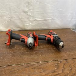 AS-IS Milwaukee M18 18V Cordless Brushed 2 Tool Drill/Driver and Impact Driver Kit