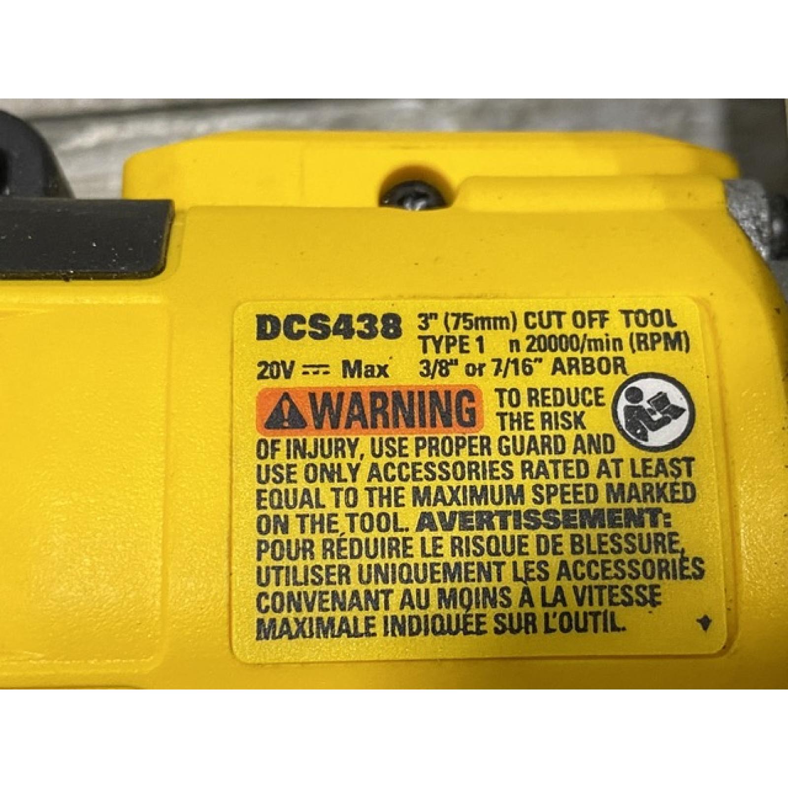 AS-IS DEWALT 20V XR Cordless 3 in. Cut-Off Tool (Tool Only)