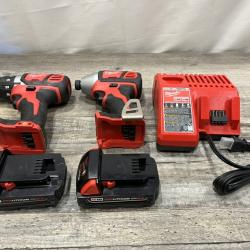 AS-IS Milwaukee 18V Lithium-Ion Cordless Drill Driver/Impact Driver Combo Kit