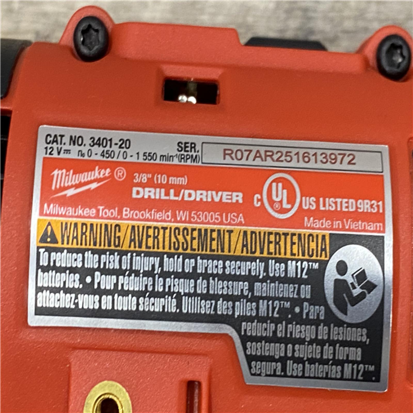 AS-IS Milwaukee 12-Volt Lithium-Ion Brushless Cordless Subcompact Brushless Drill Driver Kit