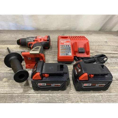 AS-IS Milwaukee FUEL 18V Lithium-Ion Brushless Cordless 1/2 in. Hammer Drill Driver Kit