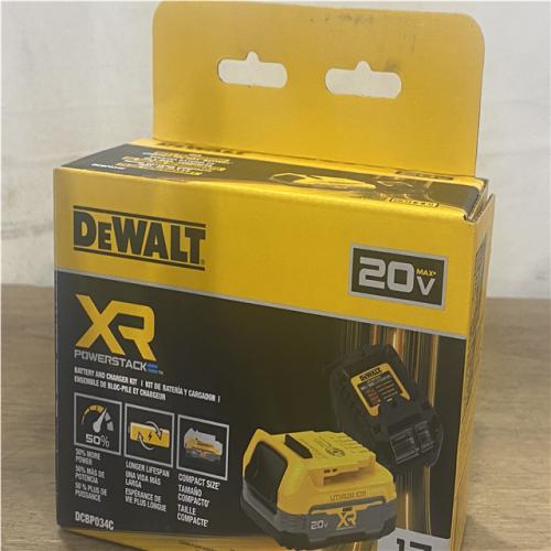 NEW DEWALT 20V MAX XR POWERSTACK Lithium-Ion Battery Starter Kit with 1.7Ah Battery and Charger