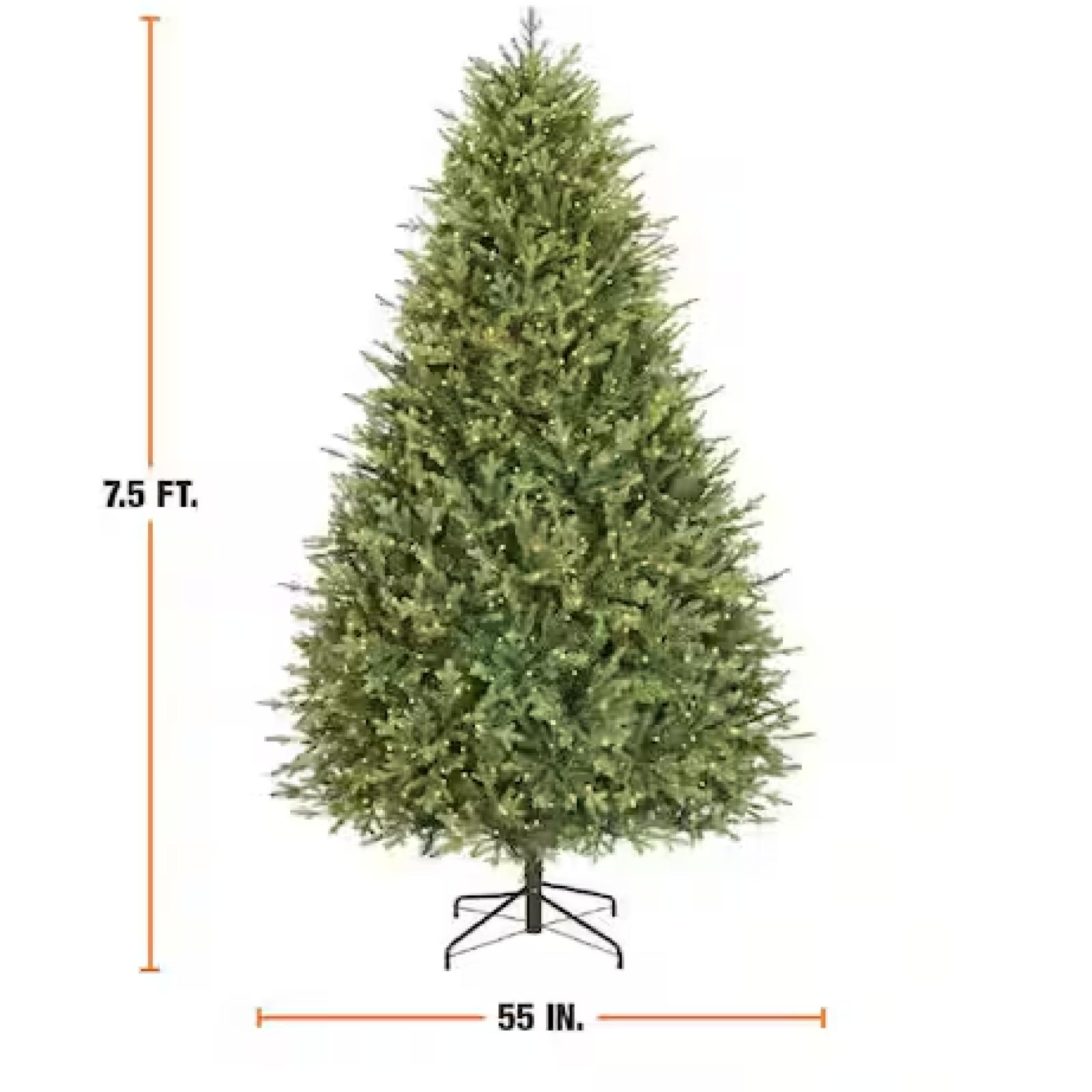 DALLAS LOCATION - Home Decorators Collection 7.5 ft. Eastcastle Twinkling Balsam Fir LED Pre-Lit Artificial Christmas Tree T34