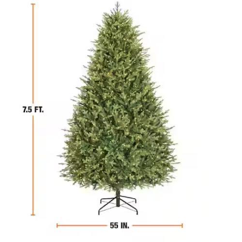 DALLAS LOCATION - Home Decorators Collection 7.5 ft. Eastcastle Twinkling Balsam Fir LED Pre-Lit Artificial Christmas Tree T34