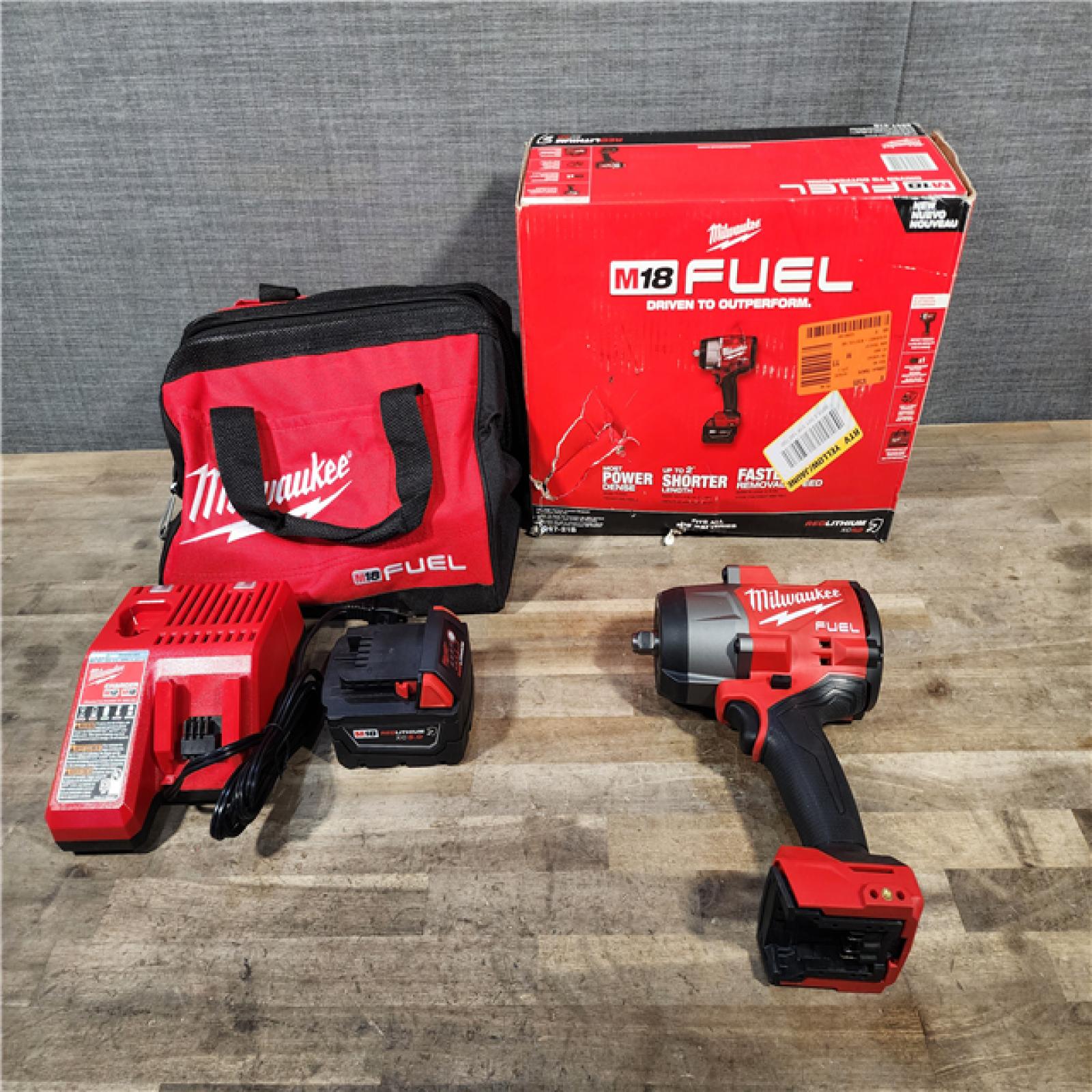 HOUSTON LOCATION - AS-IS (APPEARS LIKE NEW) Milwaukee M18 1/2 in. Cordless Brushless High Torque Impact Wrench Kit (Battery & Charger)
