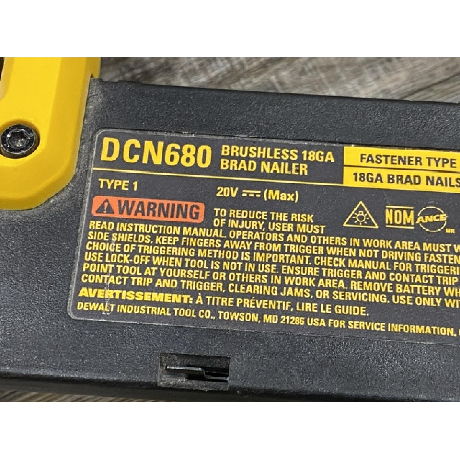 AS-IS DEWALT 20V MAX XR Lithium-Ion Electric Cordless 18-Gauge Brad Nailer (Tool Only)