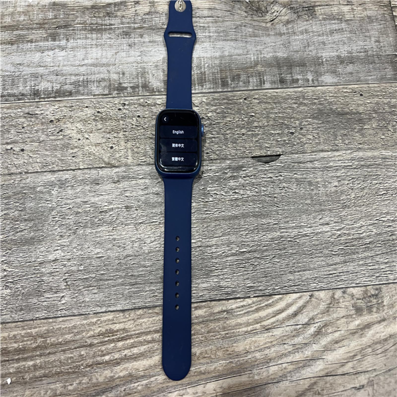 AS-IS Apple Watch Series 7 45MM Blue-GPS+Cellular-Abyss Blue Sport Band