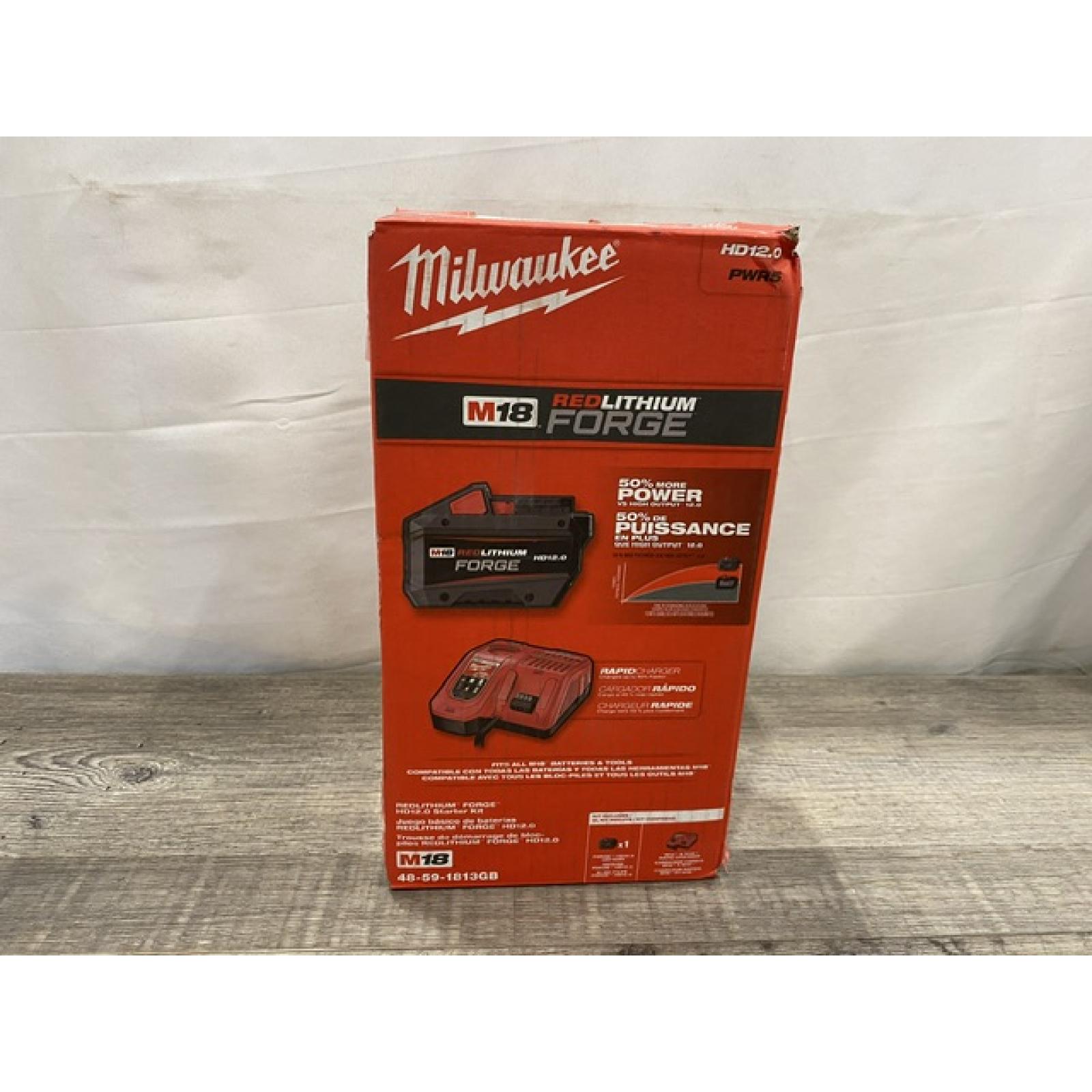 NEW - Milwaukee 18-Volt Lithium-Ion REDLITHIUM FORGE Starter Kit with 12. 0Ah Battery and Charger
