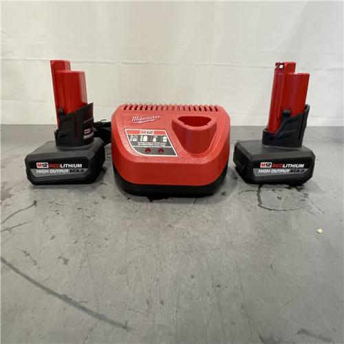 AS-IS - Milwaukee M12 12V Lithium-Ion XC High Output 5.0 Ah Battery (2-Pack) Starter Kit