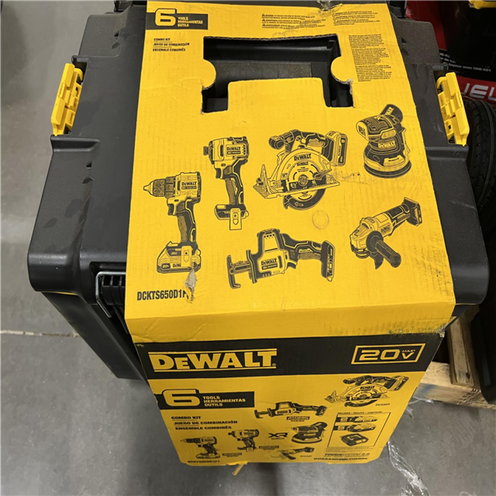 AS-IS DEWALT 20V Lithium-Ion Cordless 6-Tool Combo Kit with Rolling Toolbox