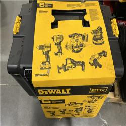 AS-IS DEWALT 20V Lithium-Ion Cordless 6-Tool Combo Kit with Rolling Toolbox