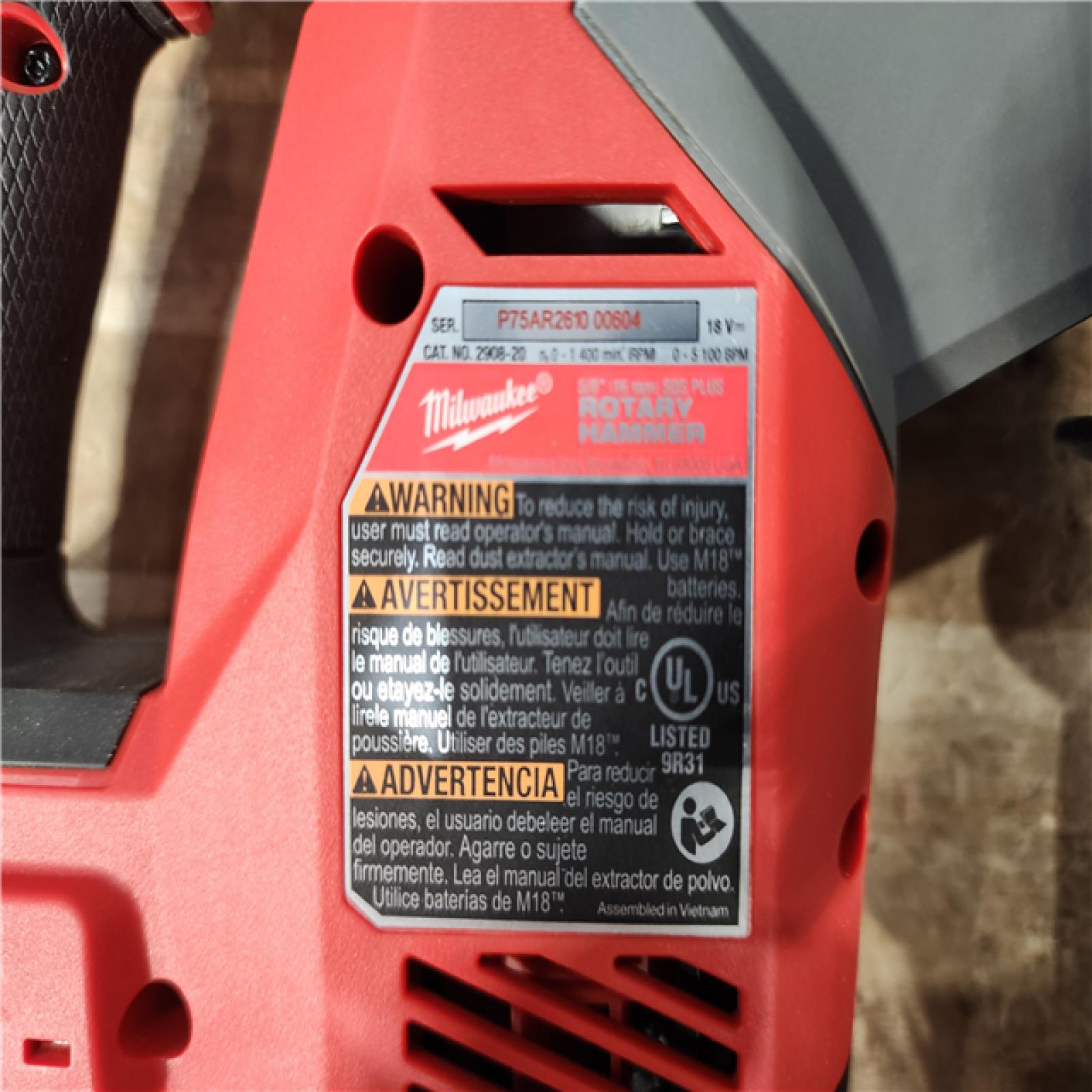 HOUSTON LOCATION - AS - IS Milwaukee FUEL 18V Lithium-Ion Brushless Cordless 5/8 in. SDS-Plus Rotary Hammer (Tool-Only)