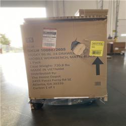 DALLAS LOCATION-AS-IS Husky Tool Storage Heavy Duty 96 in. W x 24 in. D Matte Black Mobile Workbench Cabinet with Stainless Steel Top