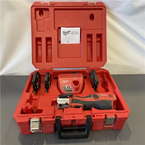 AS-IS - MILWAUKEE 12-Volt Lithium-Ion Force Logic Cordless Press Tool Kit (3 Jaws Included)