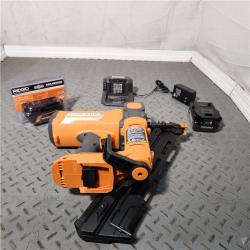HOUSTON Location-AS-IS-RIDGID 18V Brushless Cordless 30-Degree Framing Nailer Kit with 4.0 Ah Battery and Charger APPEARS IN NEW Condition