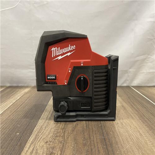 AS-IS Milwaukee 12-Volt Lithium-Ion Cordless Green 125 ft. Cross Line and Plumb Points Laser Level (Tool-Only)