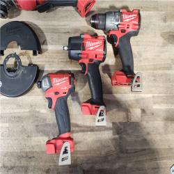 HOUSTON LOCATION - AS-IS MILWAUKEE 4 TOOL COMBO KIT W/ (2) BATTERY & CHARGER