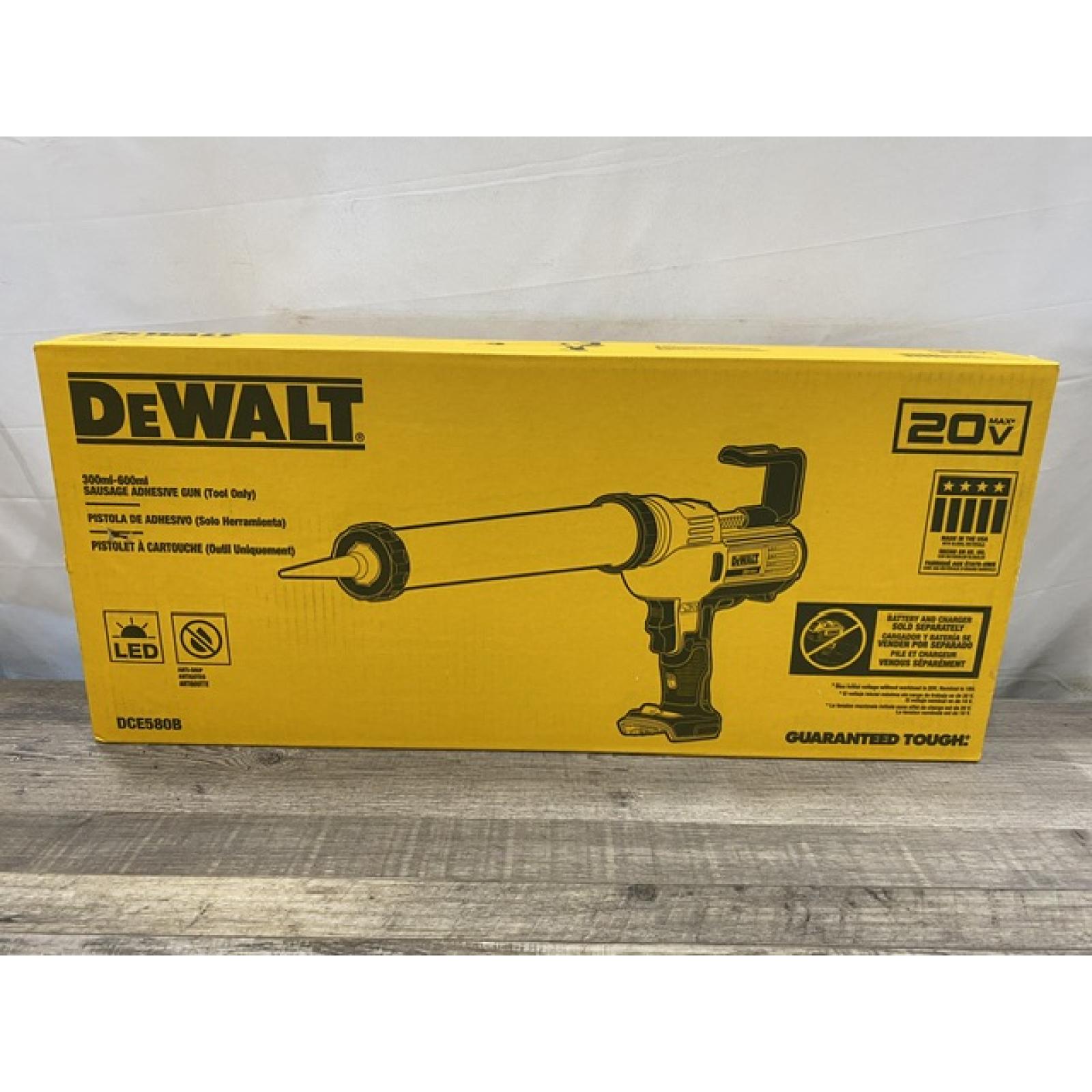 NEW - DEWALT 20V MAX Cordless 300-600 ml Sausage Pack Adhesive Gun (Tool Only)