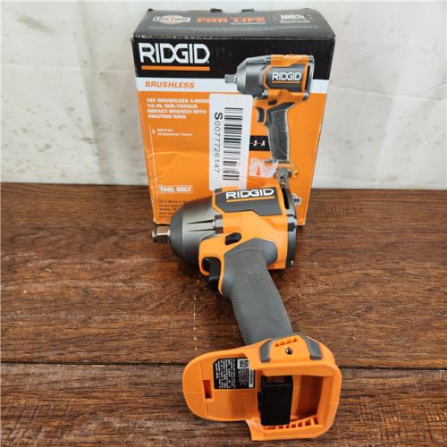 AS-IS RIDGID 18V Brushless Cordless 1/2 in. Mid-Torque Impact Wrench with Friction Ring (Tool Only)