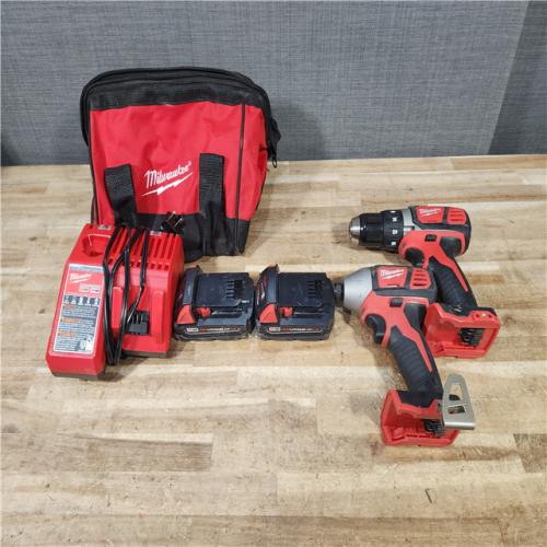HOUSTON LOCATION - AS - IS Milwaukee 18V Lithium-Ion Cordless Drill Driver/Impact Driver Combo Kit
