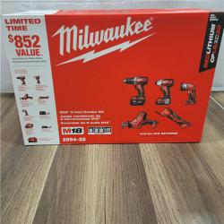 NEW!  M18 18V Lithium-Ion Cordless Combo Kit (5-Tool) with (2) Batteries, Charger and Tool Bag