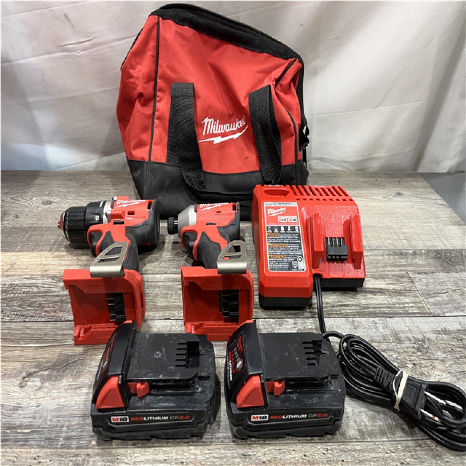 AS-IS Milwaukee 18V Lithium-Ion Brushless Cordless Compact Drill/Impact Combo Kit
