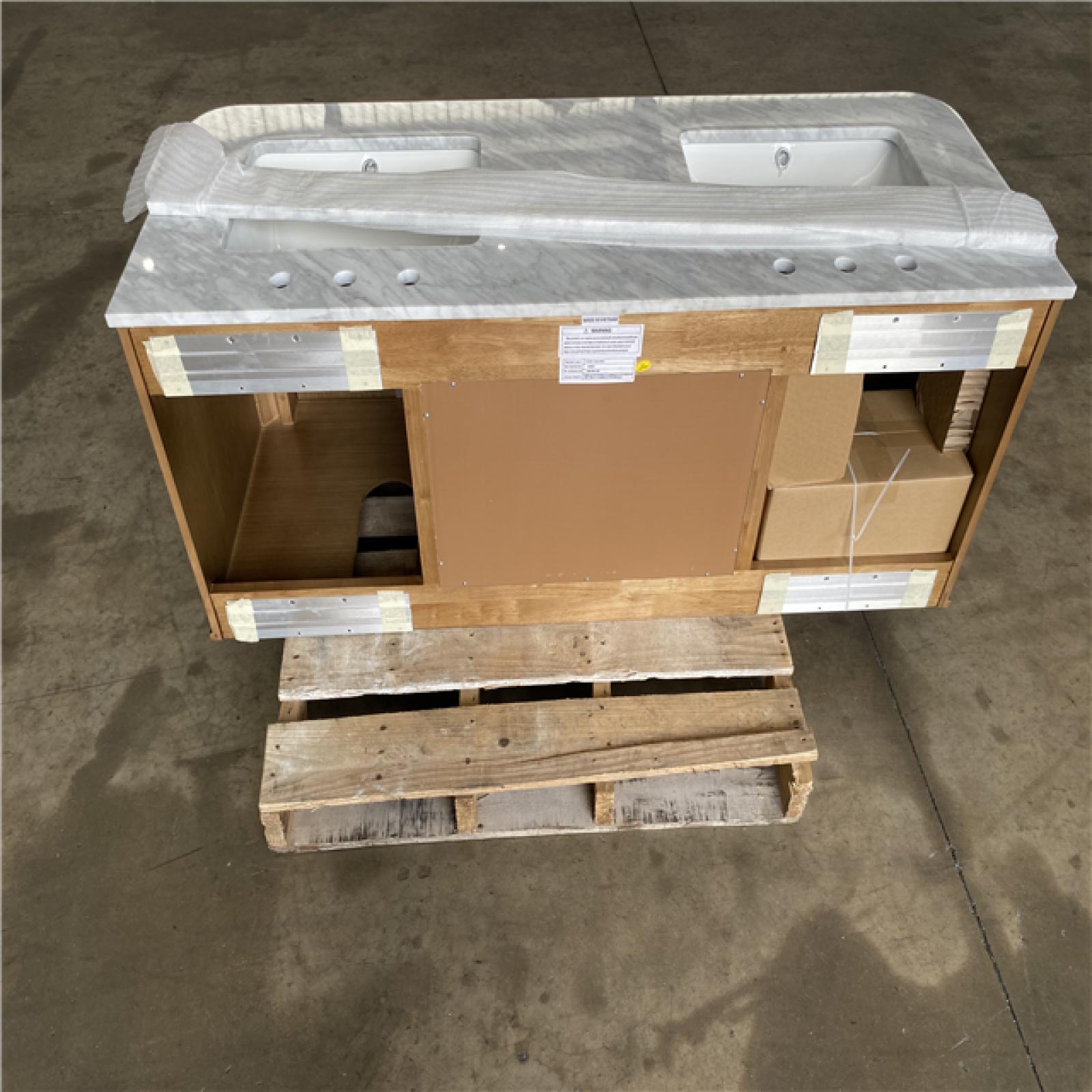 Houston Location - AS-IS Home Decorator Collection Collette 60in. Free Standing Mounted Vanity