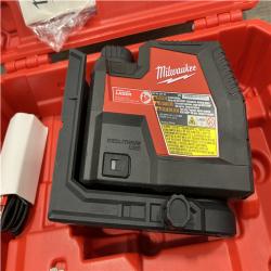 AS-IS Milwaukee 100 ft. REDLITHIUM Lithium-Ion USB Green Rechargeable Cross Line Laser Level with Charger