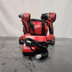AS-IS- Milwaukee18V Lithium-Ion Brushless Cordless Compact Drill/Impact Combo Kit