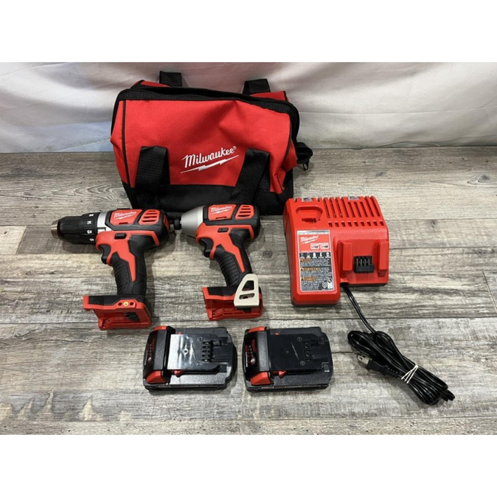 AS-IS Milwaukee 18V Lithium-Ion Cordless Drill Driver/Impact Driver Combo Kit
