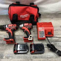 AS-IS Milwaukee 18V Lithium-Ion Cordless Drill Driver/Impact Driver Combo Kit