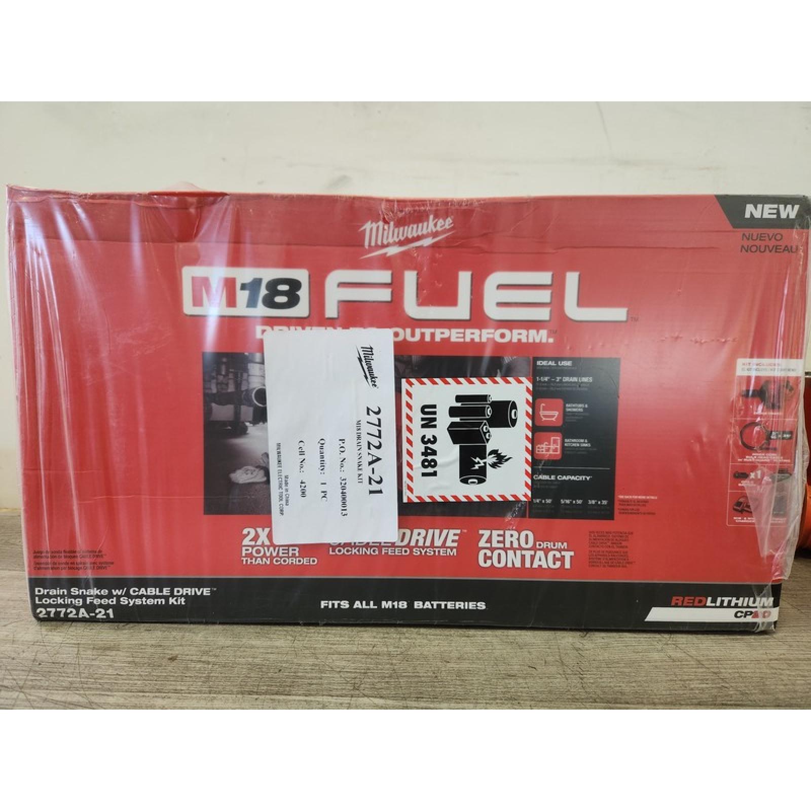 Phoenix NEW Milwaukee M18 FUEL 18-Volt Lithium-Iron Cordless Plumbing Drain Snake Auger Kit with w/ CABLE DRIVE & 5/16 in. x 35 ft. Cable (SEALED)