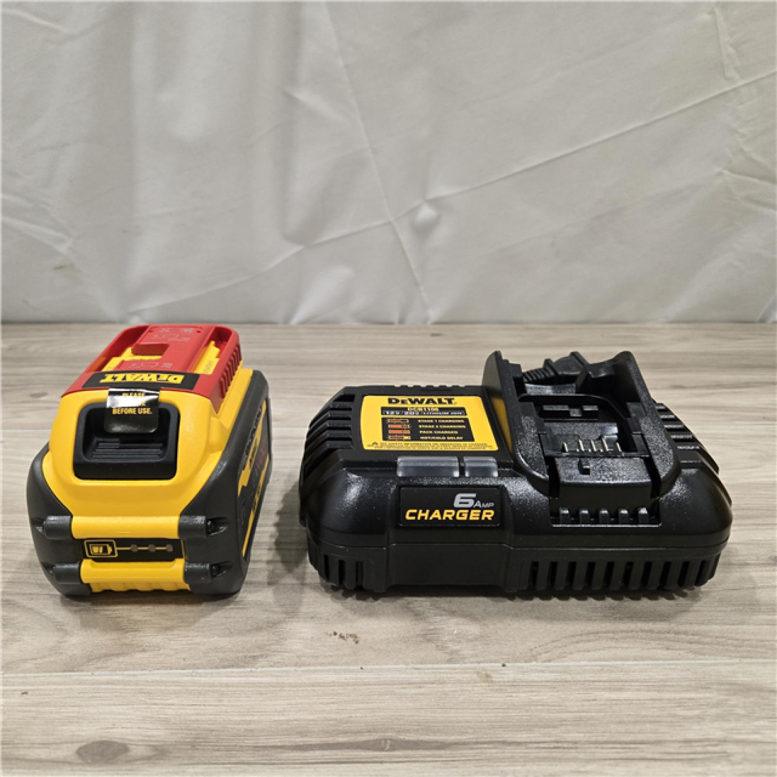 AS-IS DEWALT FLEXVOLT 20V/60V MAX Lithium-Ion 6.0Ah Battery Pack with 6 Amp Output Charger