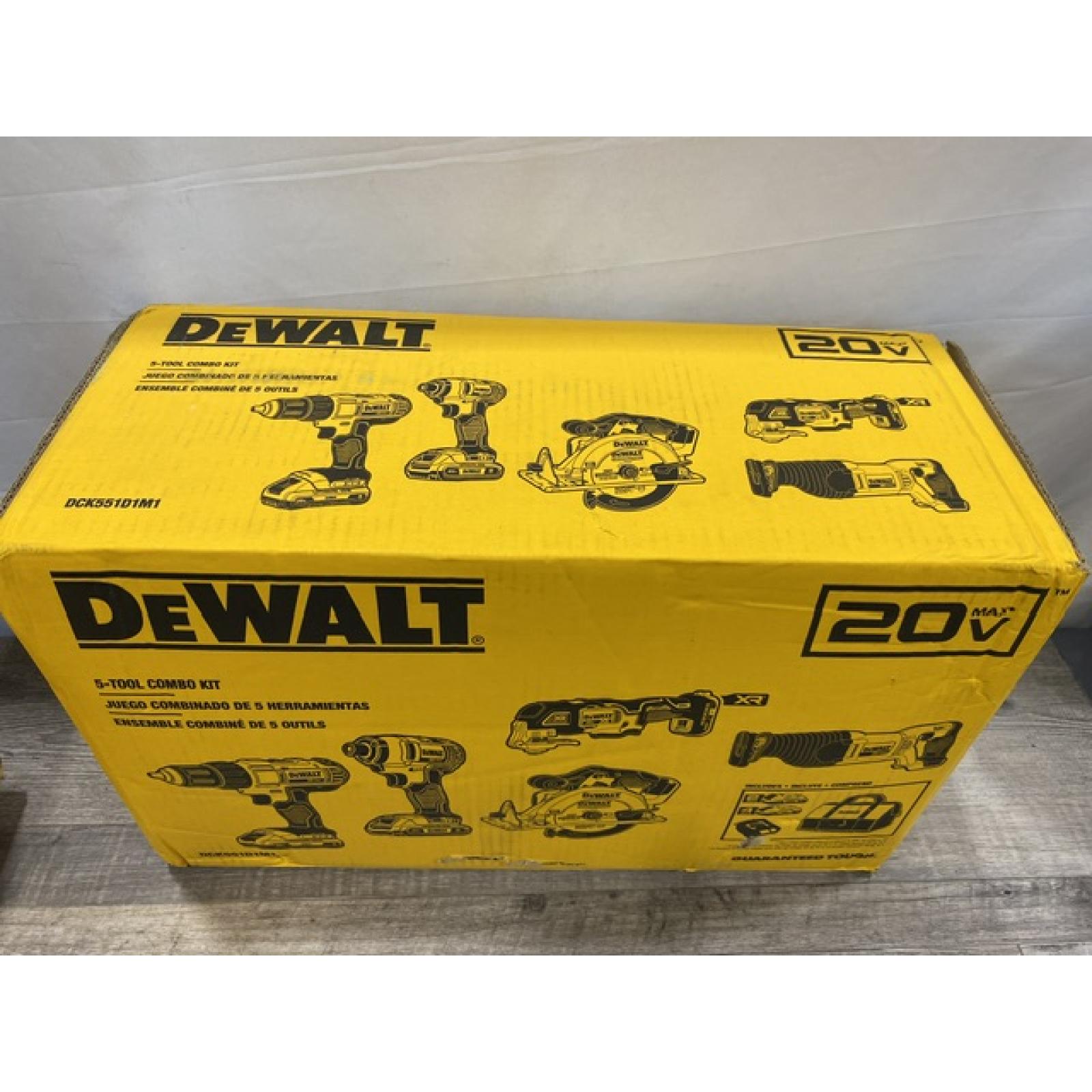 NEW - DEWALT 20V MAX Cordless 5 Tool Combo Kit