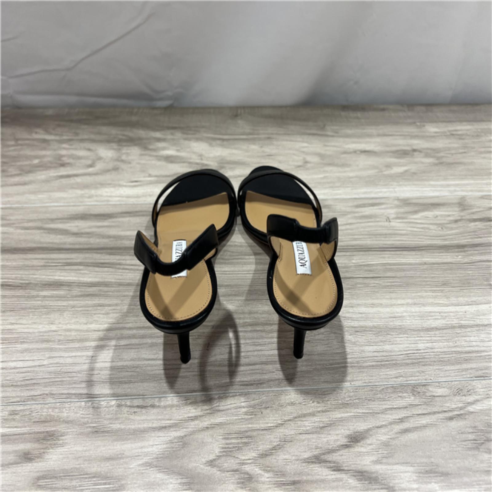 AQUAZZURA So Nude 85 suede slingback sandals - Black SZ 37 1/2