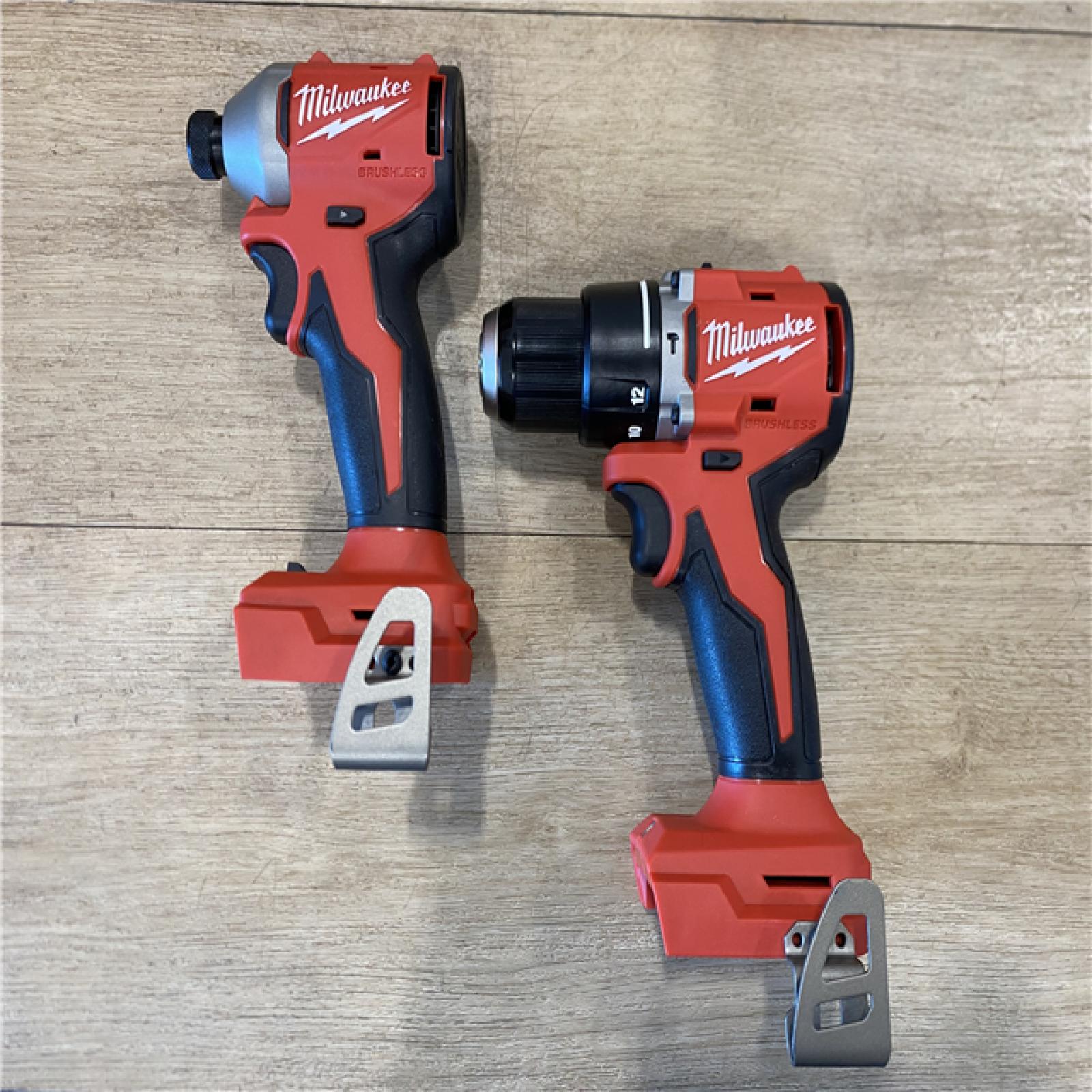 AS-IS Milwaukee 18-Volt Lithium-Ion Brushless Cordless Compact Hammer Drill/Impact Combo Kit