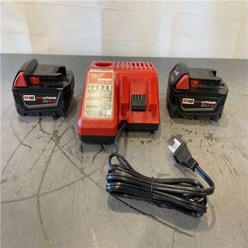 AS-IS - Milwaukee M18 18-Volt Lithium-Ion XC Starter Kit with Two 5.0Ah Batteries and Charger