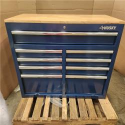 Phoenix LIKE NEW Husky Tool Storage 46 in. W x 18 in. D 9-Drawer Gloss Blue Mobile Workbench Cabinet