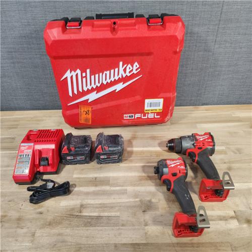 HOUSTON LOCATION - AS-IS MILWAUKEE M18 FUEL 18V Lithium-Ion Brushless Cordless Hammer Drill and Impact Driver Combo Kit (2-Tool) with 2 Batteries