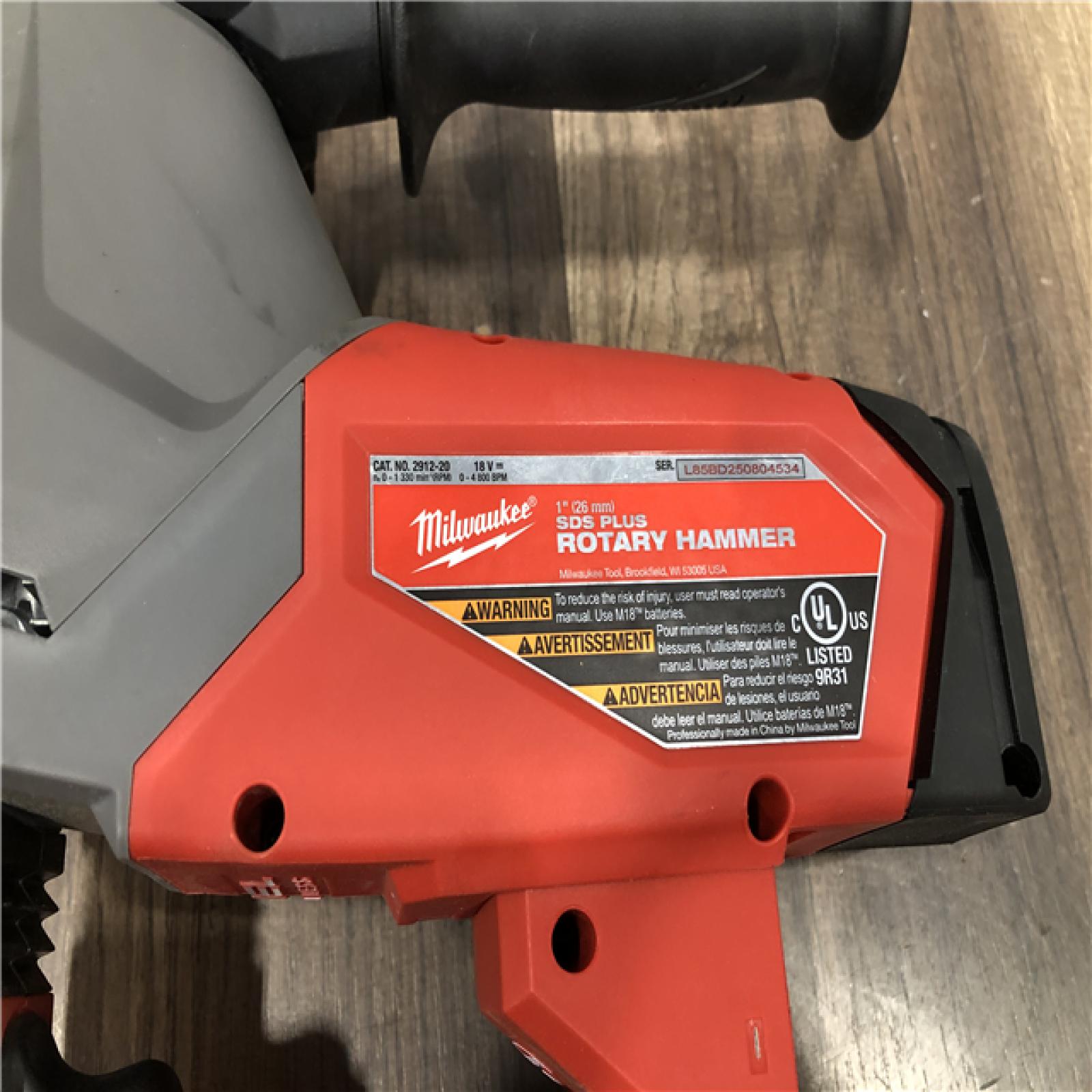 AS-IS Milwaukee FUEL 18V Lithium-Ion Brushless Cordless 1 in. SDS-Plus Rotary Hammer (Tool-Only)