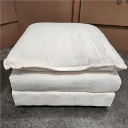 Phoenix Location AS-IS LACOO 118 in. Chenille Flared Arm L-Shaped Deluxe Pillow-Styled Modular Sectional Sofa in off White with Ottoman (Complete)