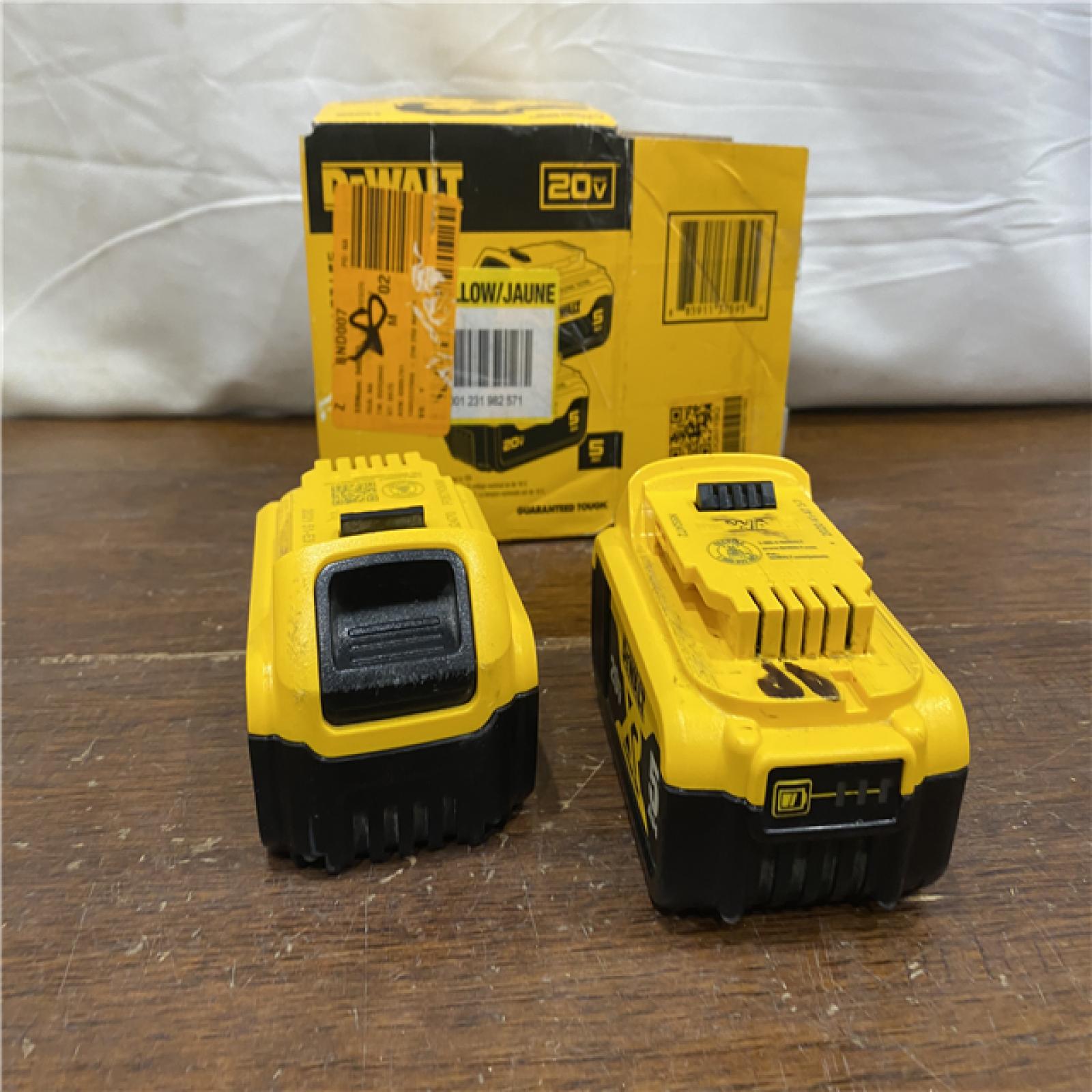 AS-IS DEWALT 20V MAX XR Premium Lithium-Ion 5.0Ah Battery Pack (2 Pack)