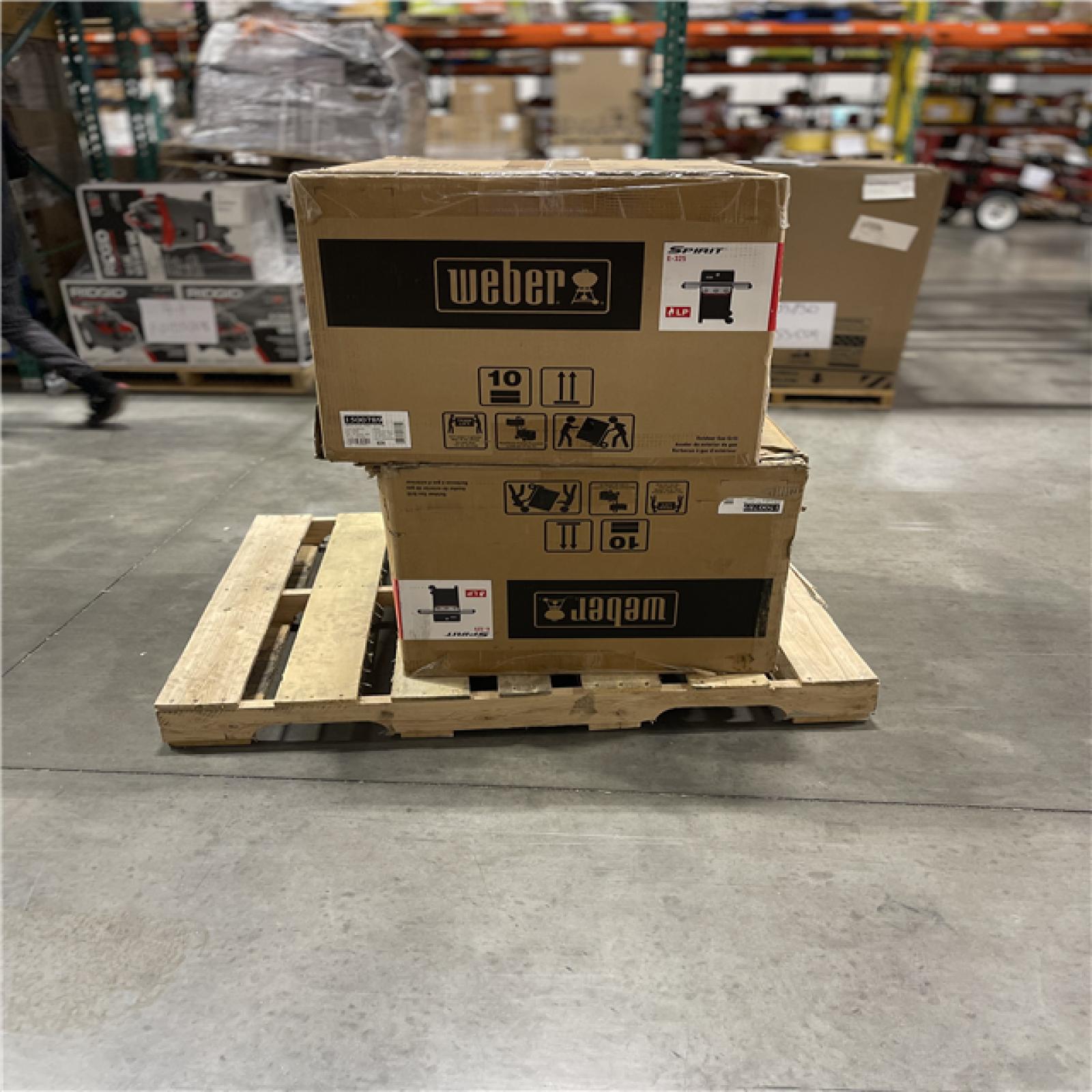 DALLAS LOCATION- Weber Spirit E-325 3-Burner Propane Gas Grill in Black PALLET (2 UNITS)