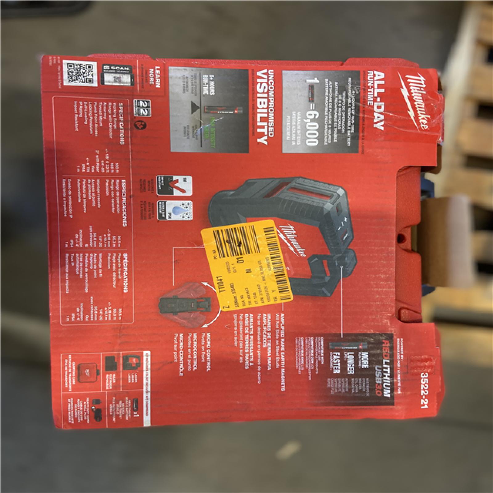 NEW! - Milwaukee Green 100 ft. Cross Line and Plumb Points Rechargeable Laser Level with REDLITHIUM Lithium-Ion USB Battery and Charger