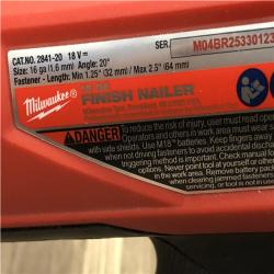 AS-IS  Milwaukee FUEL 18-Volt Lithium-Ion Brushless Cordless Gen II 16-Gauge Angled Finish Nailer (Tool-Only)