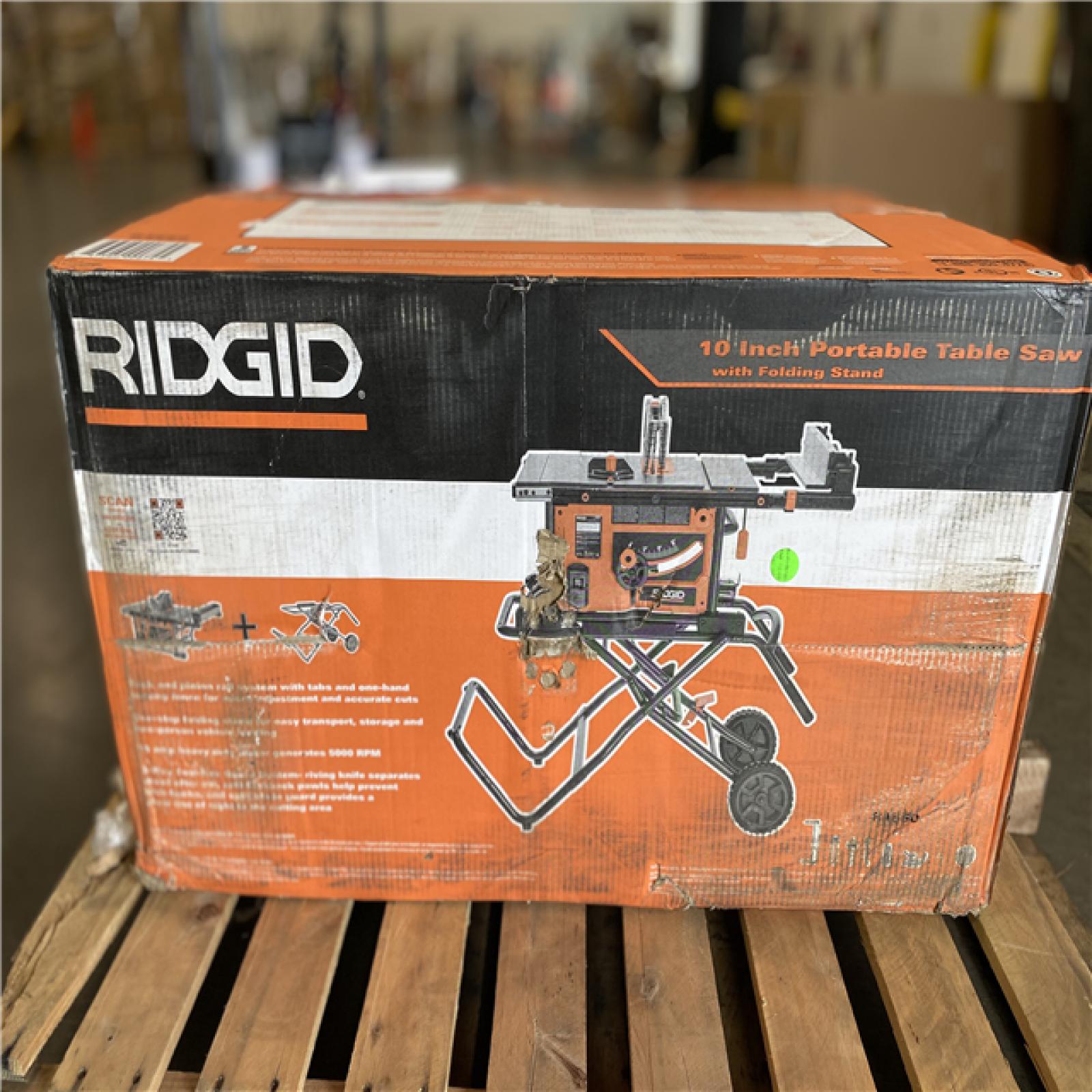 DALLAS LOCATION - NEW! RIDGID 10 in. Table Saw with Folding Stand