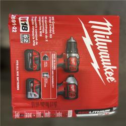 NEW! - Milwaukee M18 18V Lithium-Ion Cordless Drill Driver/Impact Driver Combo Kit (2-Tool) W/ Two 1.5Ah Batteries  Charger Tool Bag