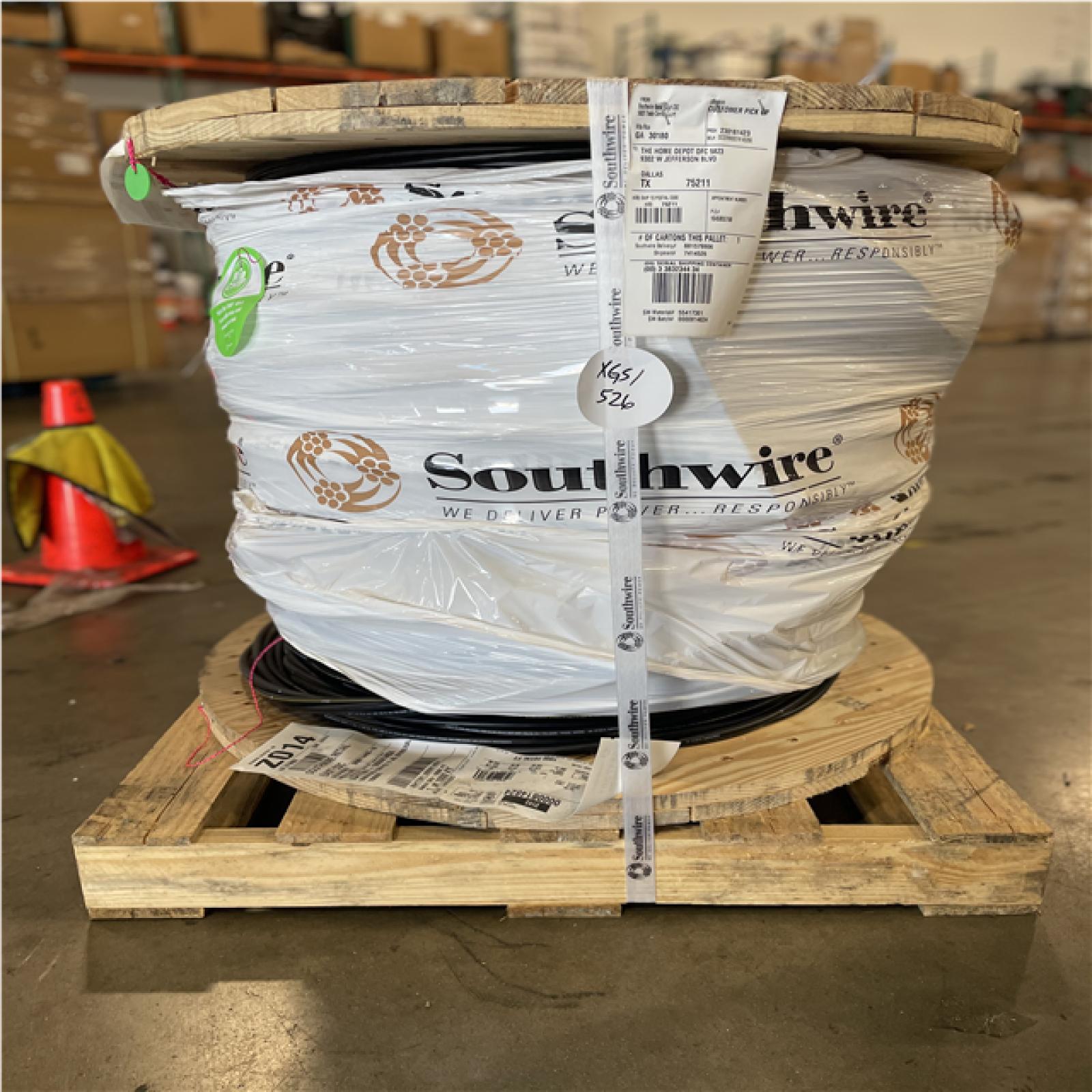DALLAS LOCATION- Southwire 1000 ft. 2-2-2-4 Black Stranded AL Quad Dyke URD Cable
