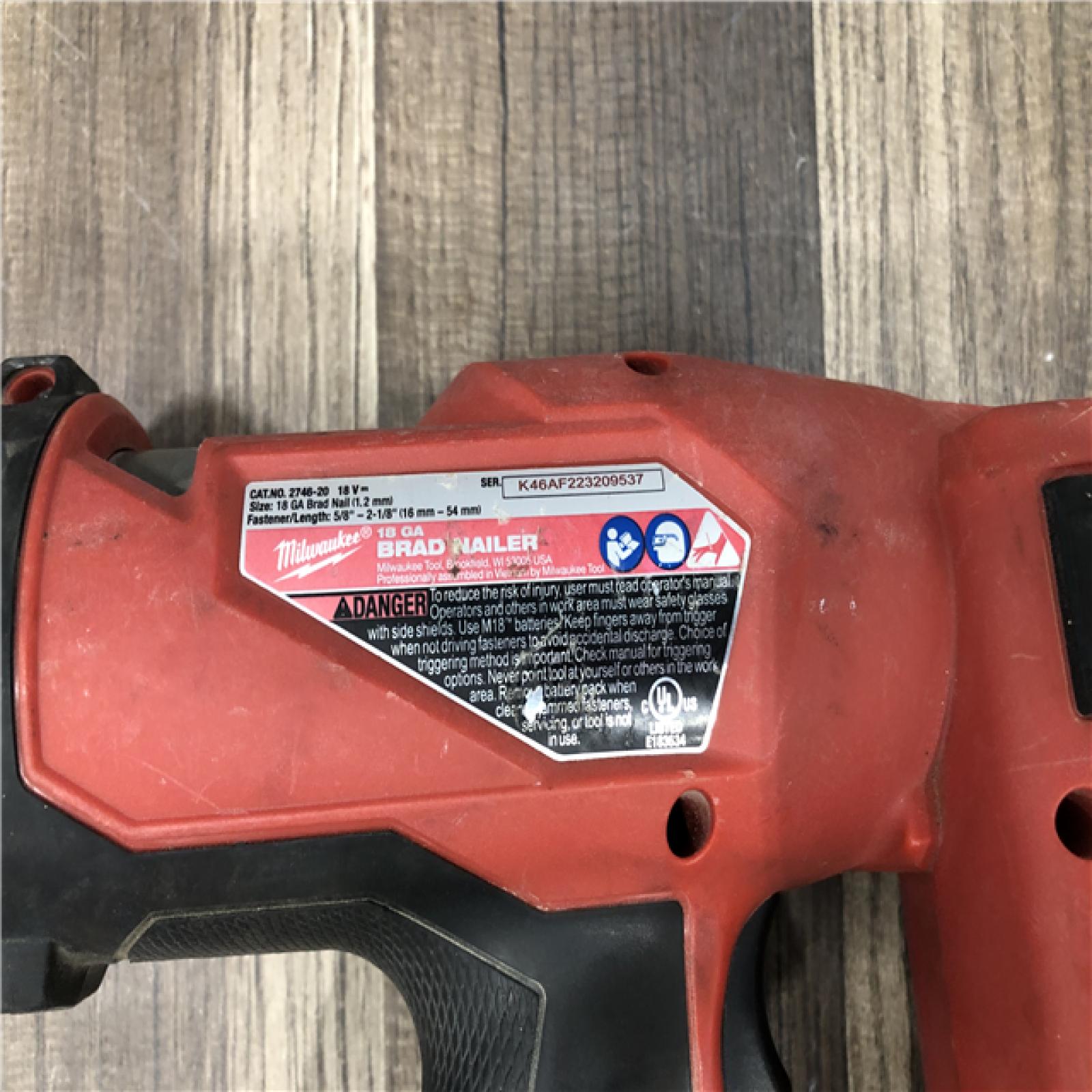 AS-IS Milwaukee FUEL 18-Volt Lithium-Ion Brushless Cordless Gen II 18-Gauge Brad Nailer (Tool-Only)